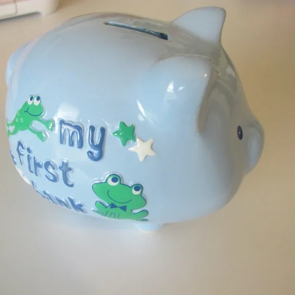 My First Piggy Bank for Toddlers/Kids Light Blue EUC - Picture 2 of 5